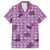 Purple Palaka Hawaii Cowboy Family Matching Short Sleeve Bodycon Dress and Hawaiian Shirt Puakenikeni Lei Paniolo Papale Seamless Vibes - Polynesian Pride