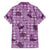 Purple Palaka Hawaii Cowboy Family Matching Short Sleeve Bodycon Dress and Hawaiian Shirt Puakenikeni Lei Paniolo Papale Seamless Vibes - Polynesian Pride