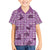 Purple Palaka Hawaii Cowboy Family Matching Short Sleeve Bodycon Dress and Hawaiian Shirt Puakenikeni Lei Paniolo Papale Seamless Vibes - Polynesian Pride