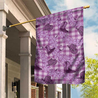 Purple Palaka Hawaii Cowboy Garden Flag Puakenikeni Lei Paniolo Papale Seamless Vibes - Polynesian Pride
