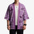 Purple Palaka Hawaii Cowboy Kimono Puakenikeni Lei Paniolo Papale Seamless Vibes - Polynesian Pride