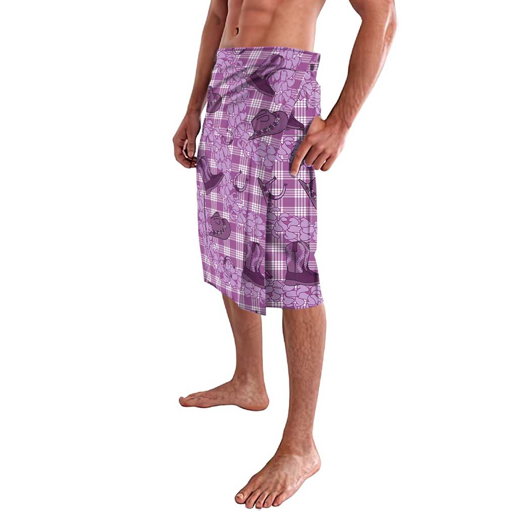 Purple Palaka Hawaii Cowboy Lavalava Puakenikeni Lei Paniolo Papale Seamless Vibes - Polynesian Pride