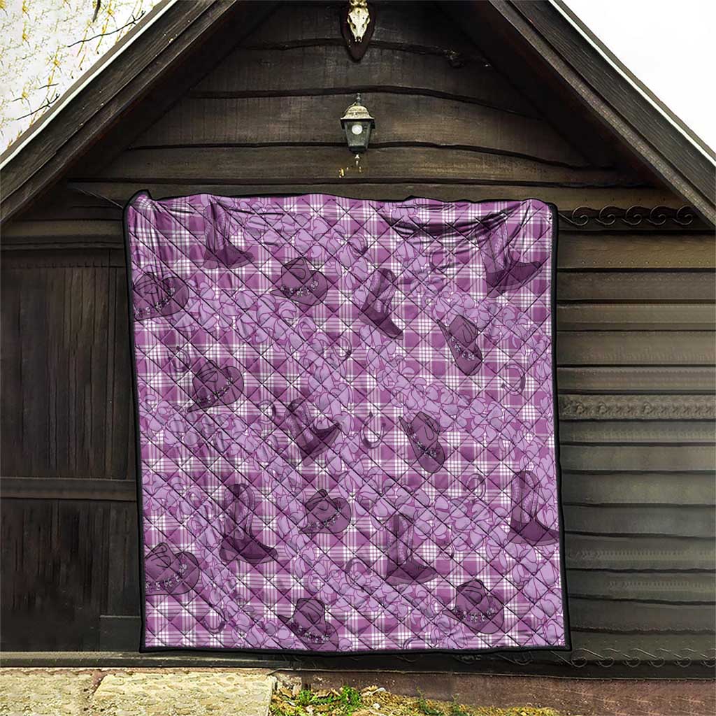 Purple Palaka Hawaii Cowboy Quilt Puakenikeni Lei Paniolo Papale Seamless Vibes - Polynesian Pride