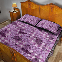Purple Palaka Hawaii Cowboy Quilt Bed Set Puakenikeni Lei Paniolo Papale Seamless Vibes - Polynesian Pride