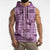 Purple Palaka Hawaii Cowboy Sleeveless Zip Hoodie Puakenikeni Lei Paniolo Papale Seamless Vibes - Polynesian Pride