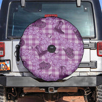 Purple Palaka Hawaii Cowboy Spare Tire Cover Puakenikeni Lei Paniolo Papale Seamless Vibes - Polynesian Pride
