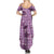 Purple Palaka Hawaii Cowboy Summer Maxi Dress Puakenikeni Lei Paniolo Papale Seamless Vibes - Polynesian Pride