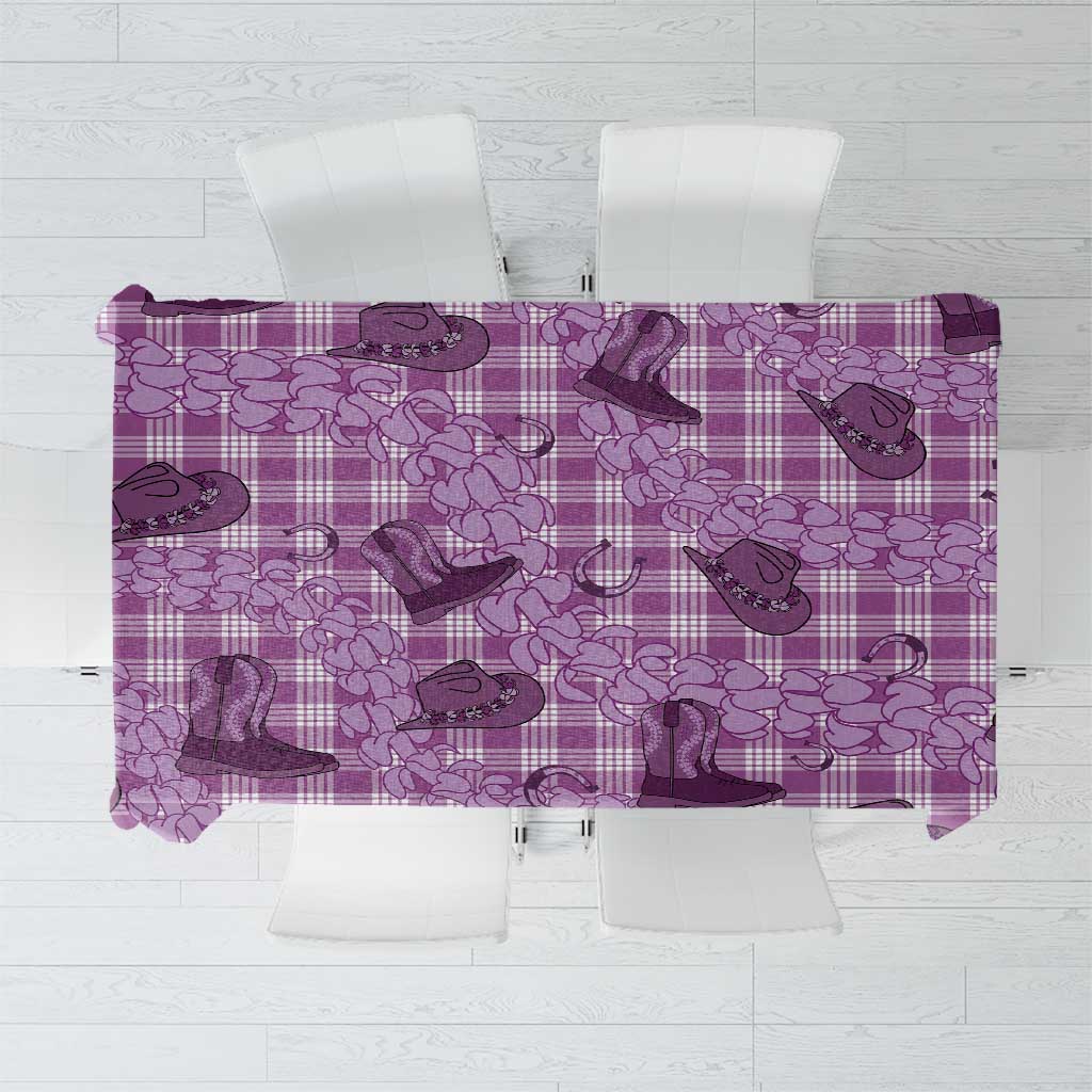 Purple Palaka Hawaii Cowboy Tablecloth Puakenikeni Lei Paniolo Papale Seamless Vibes LT14 Purple - Polynesian Pride
