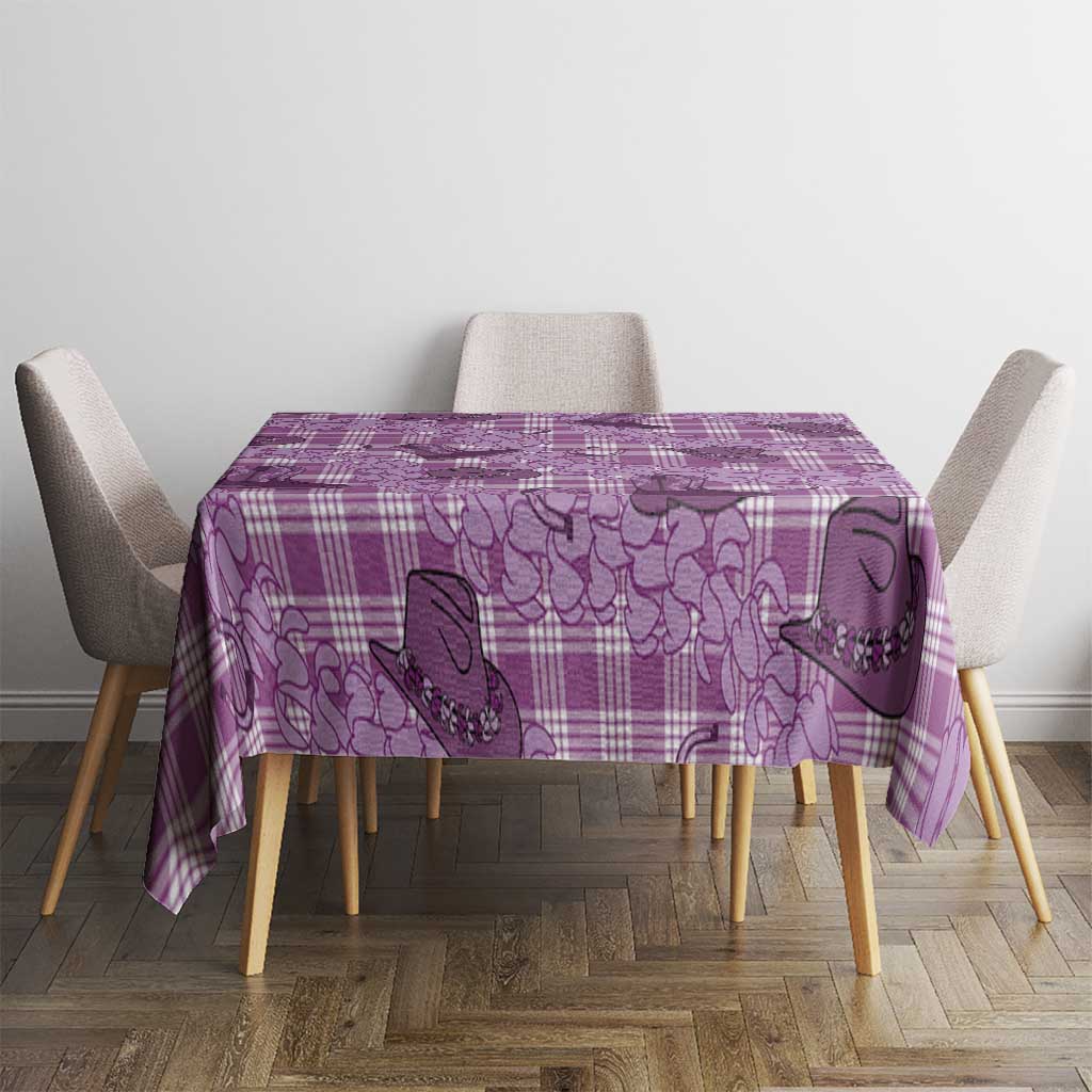 Purple Palaka Hawaii Cowboy Tablecloth Puakenikeni Lei Paniolo Papale Seamless Vibes LT14 - Polynesian Pride