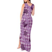 Purple Palaka Hawaii Cowboy Tank Maxi Dress Puakenikeni Lei Paniolo Papale Seamless Vibes - Polynesian Pride