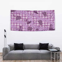 Purple Palaka Hawaii Cowboy Tapestry Puakenikeni Lei Paniolo Papale Seamless Vibes - Polynesian Pride