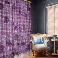 Purple Palaka Hawaii Cowboy Window Curtain Puakenikeni Lei Paniolo Papale Seamless Vibes - Polynesian Pride