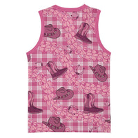 Pink Palaka Hawaii Cowboy Basketball Jersey Puakenikeni Lei Paniolo Papale Seamless Vibes - Polynesian Pride