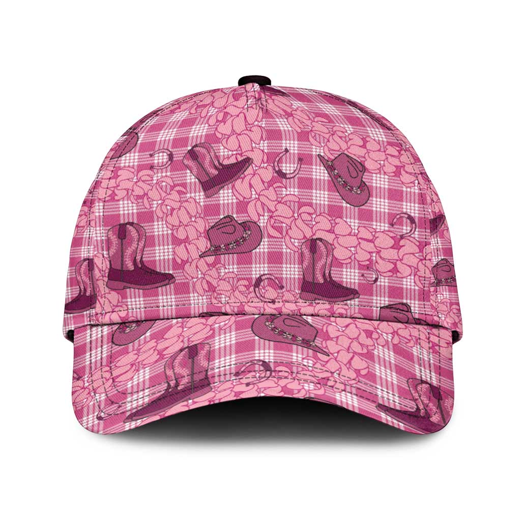 Pink Palaka Hawaii Cowboy Classic Cap Puakenikeni Lei Paniolo Papale Seamless Vibes - Polynesian Pride