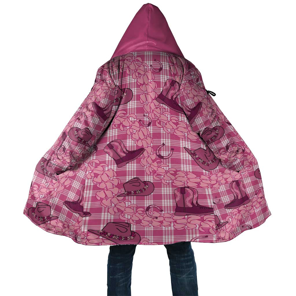 Pink Palaka Hawaii Cowboy Cloak Puakenikeni Lei Paniolo Papale Seamless Vibes - Polynesian Pride