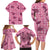 Pink Palaka Hawaii Cowboy Family Matching Long Sleeve Bodycon Dress and Hawaiian Shirt Puakenikeni Lei Paniolo Papale Seamless Vibes - Polynesian Pride