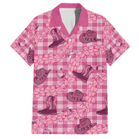 Pink Palaka Hawaii Cowboy Family Matching Long Sleeve Bodycon Dress and Hawaiian Shirt Puakenikeni Lei Paniolo Papale Seamless Vibes - Polynesian Pride