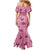 Pink Palaka Hawaii Cowboy Family Matching Mermaid Dress and Hawaiian Shirt Puakenikeni Lei Paniolo Papale Seamless Vibes - Polynesian Pride