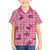 Pink Palaka Hawaii Cowboy Family Matching Off Shoulder Short Dress and Hawaiian Shirt Puakenikeni Lei Paniolo Papale Seamless Vibes - Polynesian Pride