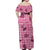 Pink Palaka Hawaii Cowboy Off Shoulder Maxi Dress Puakenikeni Lei Paniolo Papale Seamless Vibes - Polynesian Pride