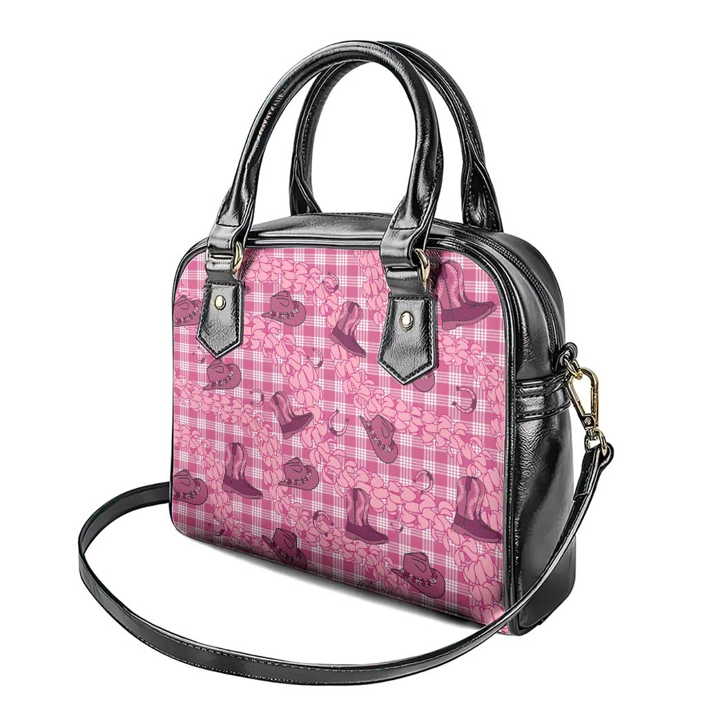 Pink Palaka Hawaii Cowboy Shoulder Handbag Puakenikeni Lei Paniolo Papale Seamless Vibes - Polynesian Pride
