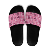 Pink Palaka Hawaii Cowboy Slide Sandals Puakenikeni Lei Paniolo Papale Seamless Vibes - Polynesian Pride