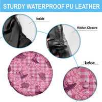 Pink Palaka Hawaii Cowboy Spare Tire Cover Puakenikeni Lei Paniolo Papale Seamless Vibes - Polynesian Pride