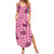 Pink Palaka Hawaii Cowboy Summer Maxi Dress Puakenikeni Lei Paniolo Papale Seamless Vibes - Polynesian Pride