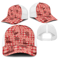 Red Palaka Hawaii Cowboy Baseball Net Cap Puakenikeni Lei Paniolo Papale Seamless Vibes - Polynesian Pride