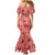 Red Palaka Hawaii Cowboy Family Matching Mermaid Dress and Hawaiian Shirt Puakenikeni Lei Paniolo Papale Seamless Vibes - Polynesian Pride
