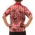 Red Palaka Hawaii Cowboy Family Matching Off Shoulder Short Dress and Hawaiian Shirt Puakenikeni Lei Paniolo Papale Seamless Vibes - Polynesian Pride