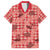 Red Palaka Hawaii Cowboy Family Matching Off Shoulder Short Dress and Hawaiian Shirt Puakenikeni Lei Paniolo Papale Seamless Vibes - Polynesian Pride
