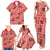 Red Palaka Hawaii Cowboy Family Matching Tank Maxi Dress and Hawaiian Shirt Puakenikeni Lei Paniolo Papale Seamless Vibes - Polynesian Pride