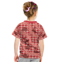 Red Palaka Hawaii Cowboy Kid T Shirt Puakenikeni Lei Paniolo Papale Seamless Vibes - Polynesian Pride