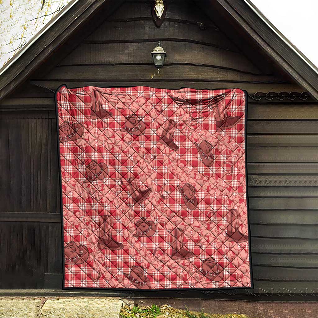 Red Palaka Hawaii Cowboy Quilt Puakenikeni Lei Paniolo Papale Seamless Vibes - Polynesian Pride
