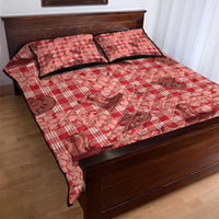 Red Palaka Hawaii Cowboy Quilt Bed Set Puakenikeni Lei Paniolo Papale Seamless Vibes - Polynesian Pride