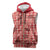 Red Palaka Hawaii Cowboy Sleeveless Zip Hoodie Puakenikeni Lei Paniolo Papale Seamless Vibes - Polynesian Pride