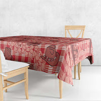 Red Palaka Hawaii Cowboy Tablecloth Puakenikeni Lei Paniolo Papale Seamless Vibes LT14 - Polynesian Pride