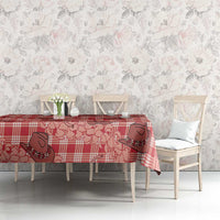 Red Palaka Hawaii Cowboy Tablecloth Puakenikeni Lei Paniolo Papale Seamless Vibes LT14 - Polynesian Pride