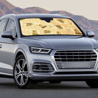 Yellow Palaka Hawaii Cowboy Auto Sun Shade Puakenikeni Lei Paniolo Papale Seamless Vibes - Polynesian Pride