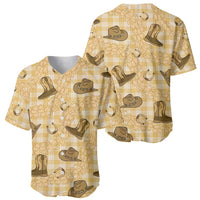 Yellow Palaka Hawaii Cowboy Baseball Jersey Puakenikeni Lei Paniolo Papale Seamless Vibes - Polynesian Pride