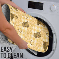 Yellow Palaka Hawaii Cowboy Bathroom Set Puakenikeni Lei Paniolo Papale Seamless Vibes - Polynesian Pride