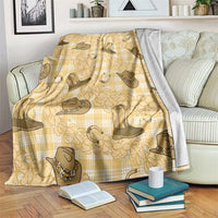 Yellow Palaka Hawaii Cowboy Blanket Puakenikeni Lei Paniolo Papale Seamless Vibes - Polynesian Pride