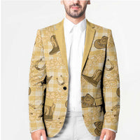 Yellow Palaka Hawaii Cowboy Blazer Puakenikeni Lei Paniolo Papale Seamless Vibes - Polynesian Pride