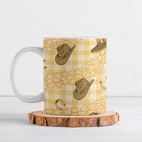 Yellow Palaka Hawaii Cowboy Ceramic Mug Puakenikeni Lei Paniolo Papale Seamless Vibes - Polynesian Pride