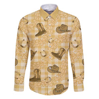 Yellow Palaka Hawaii Cowboy Family Matching Mermaid Dress and Hawaiian Shirt Puakenikeni Lei Paniolo Papale Seamless Vibes - Polynesian Pride