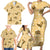 Yellow Palaka Hawaii Cowboy Family Matching Short Sleeve Bodycon Dress and Hawaiian Shirt Puakenikeni Lei Paniolo Papale Seamless Vibes - Polynesian Pride