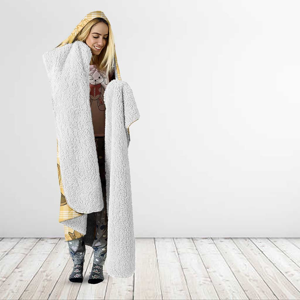 Yellow Palaka Hawaii Cowboy Hooded Blanket Puakenikeni Lei Paniolo Papale Seamless Vibes - Polynesian Pride