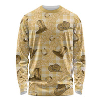 Yellow Palaka Hawaii Cowboy Long Sleeve Shirt Puakenikeni Lei Paniolo Papale Seamless Vibes - Polynesian Pride