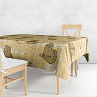 Yellow Palaka Hawaii Cowboy Tablecloth Puakenikeni Lei Paniolo Papale Seamless Vibes - Polynesian Pride